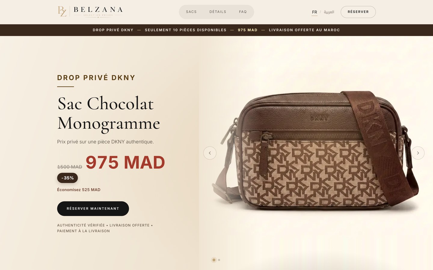 Belzana product launch website