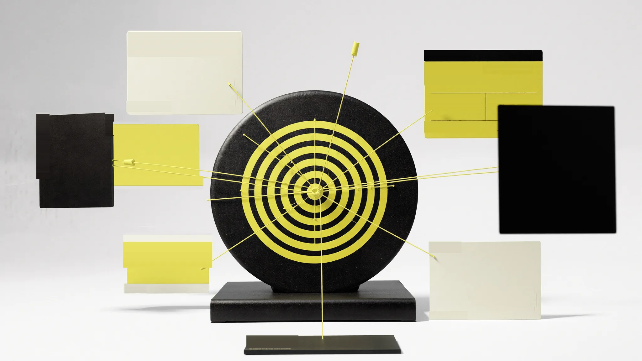 Abstract editorial visual representing paid media and SEO